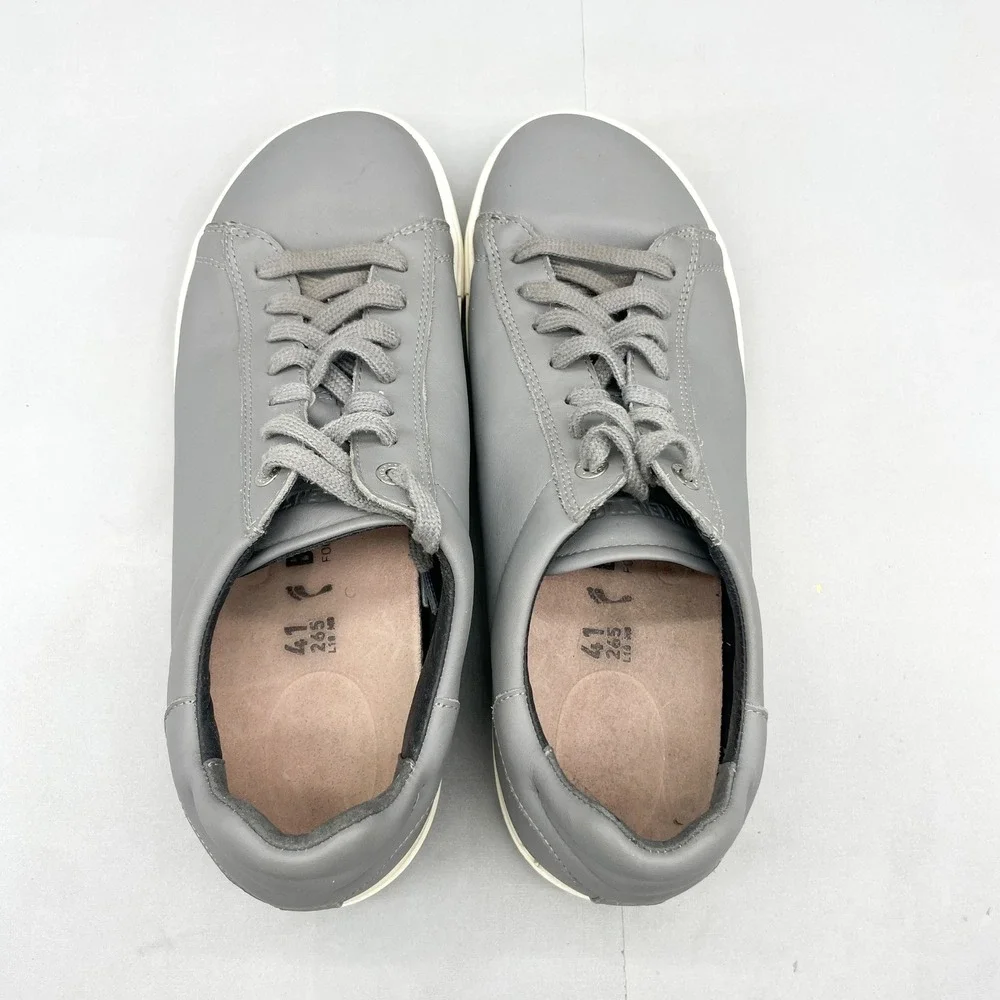 Birkenstock Womens 10 Bend Low Sneaker Shoes Gray Leather Comfort Narrow Fit